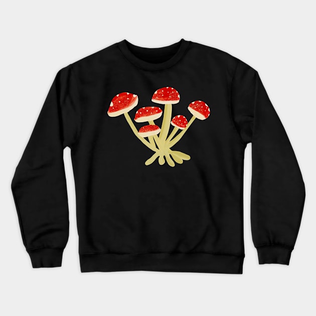 Cottagecore Red Mushrooms Crewneck Sweatshirt by HabitudeSupplyCo